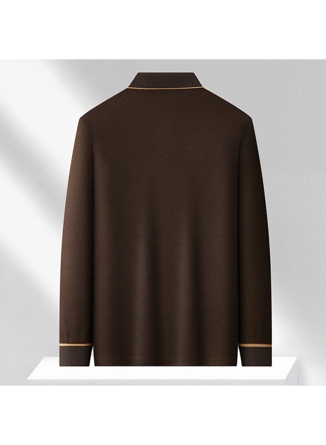 Fapai Contains Acetate Fiber & Wool] Essential High-end Polo Shirt For Men, Men's Long-sleeve T-shirt With Luxurious Feel - Image 4