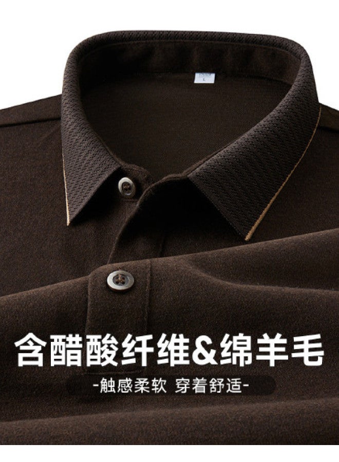 Fapai Contains Acetate Fiber & Wool] Essential High-end Polo Shirt For Men, Men's Long-sleeve T-shirt With Luxurious Feel - Image 1