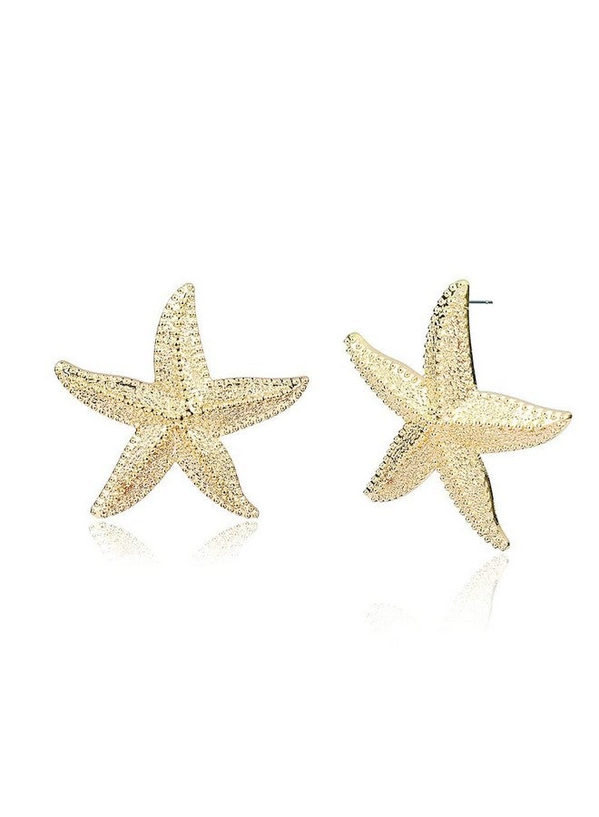 BERYUAN Halloween Statement Big Starfish Earrings Gold Star Earrings For Women Fashion Jewelry Casual Women Accessories For Bridesmaids Gift And Women Girls (Gold) - Image 3