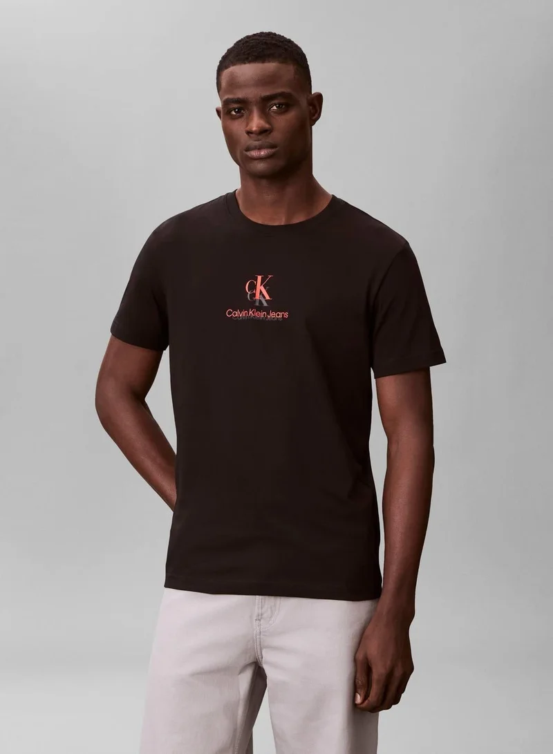 Calvin Klein Jeans Black Shadow Logo T-Shirt for Men | Best Price UAE