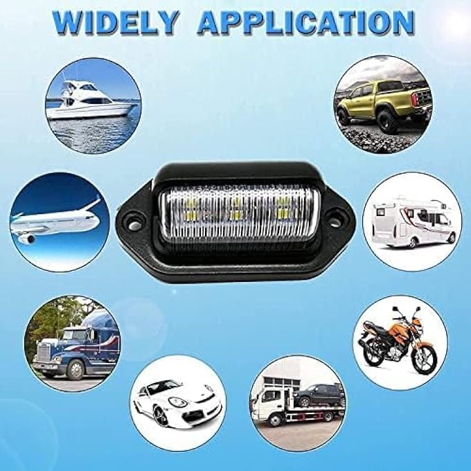 MAKINGTEC 4Pcs Led Number Plate Light 12V24V Dc Compatibility Waterproof License Plate Lamp License Plate Illumination 6Smd Number Plate Light For Truck Suv Trailer Van Rv Boats Cargo Lights Under Hood Light - Image 4