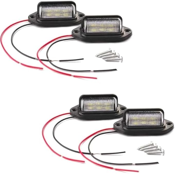 MAKINGTEC 4Pcs Led Number Plate Light 12V24V Dc Compatibility Waterproof License Plate Lamp License Plate Illumination 6Smd Number Plate Light For Truck Suv Trailer Van Rv Boats Cargo Lights Under Hood Light - Image 1