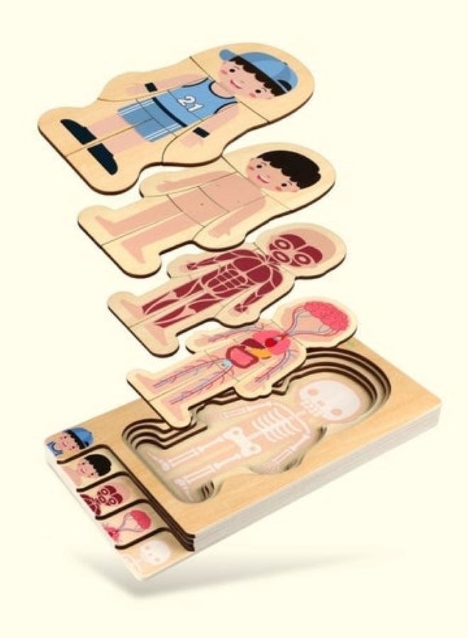 Multi-layer  Human Body Anatomy Puzzle - Boy - Image 3