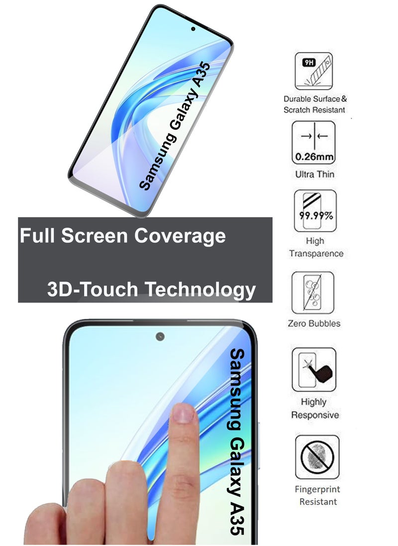 Generic - Samsung Galaxy A35 - Tempered Glass Screen Protector - Delicate Touch , Higher Transparency , Easy to Install ,Anti-scratch and Bubble-free Screen Protector - Clear - Image 1