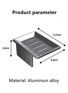 Kutis 1-Piece Aluminum Alloy Soap Dish Wall Mounted Soap Sponge Holder Grey 13.5x9.4x3.4 cm  - Image 5