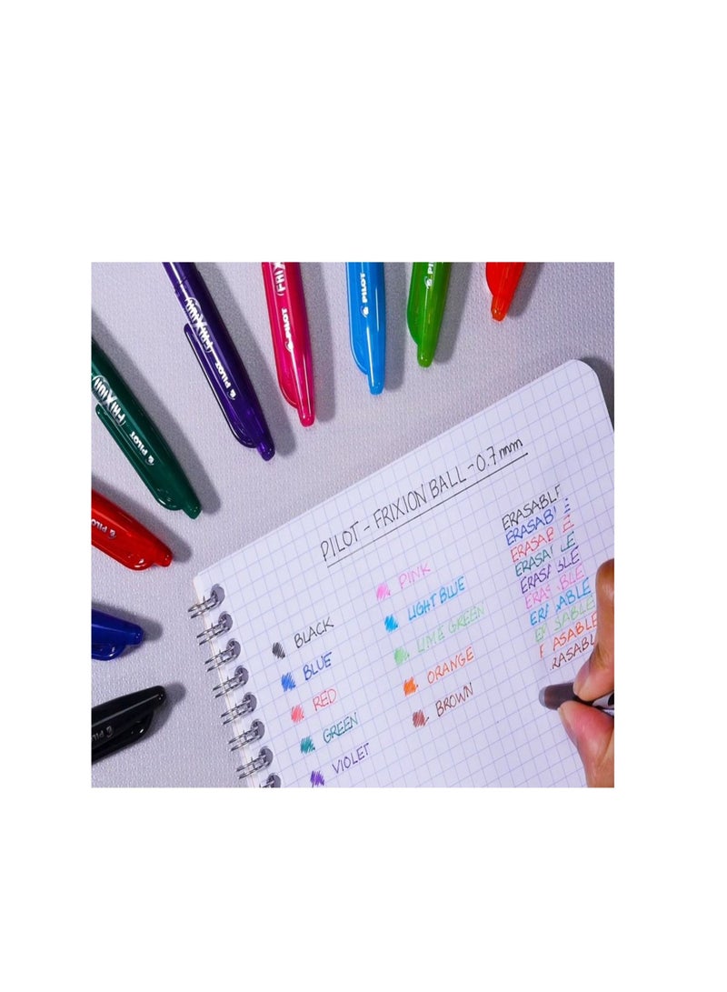 PILOT 6-Piece Frixion Erasable Ball Pen 0.7mm Tip Multicolour - Image 4