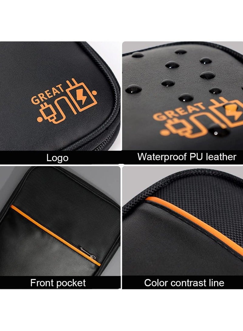 XiuWoo Electronic Accessories Storage Bag, Travel Cable Organizer PU Leather Portable for iPad, Charger Cable, Earphone, Memory Card, iPad Pen, Adapter (Black) - Image 5