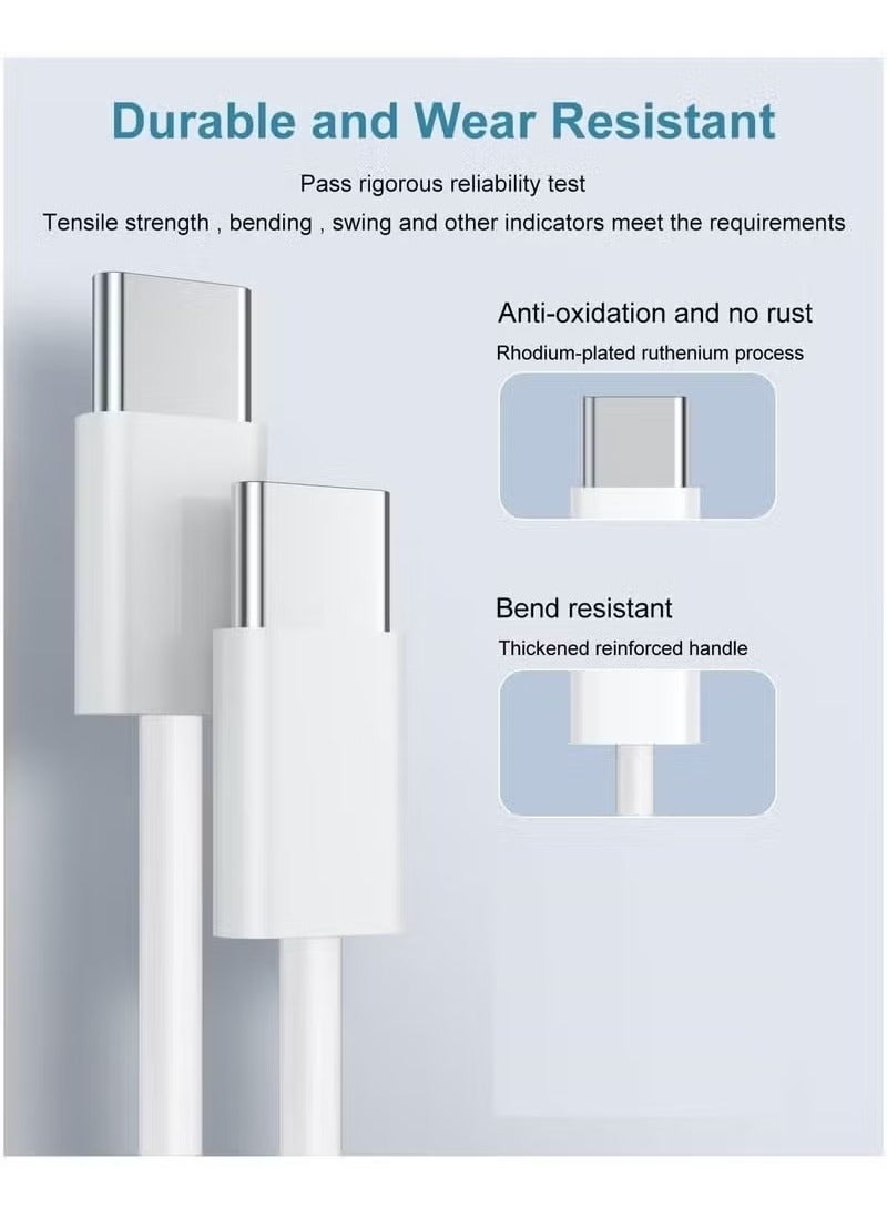 دوسالا شاحن آيفون 16 وآيفون 15 برو ماكس مع منفذ USB C بقوة 35 وات وكابل شحن سريع بطول 1 متر من نوع C إلى C لهواتف آيفون 16 / 15 برو ماكس / 15 برو / 15 بلس / 15، وسامسونج S24 وجميع الهواتف المحمولة / الأجهزة اللوحية التي تدعم USB C. - Image 2