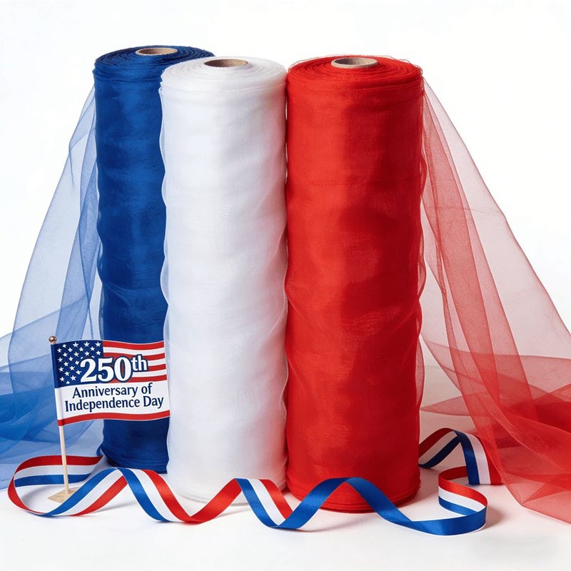 White 36cm Transparent Sheer Roll Ribbon Fabric For Wedding Party Ceiling Decor - Image 5