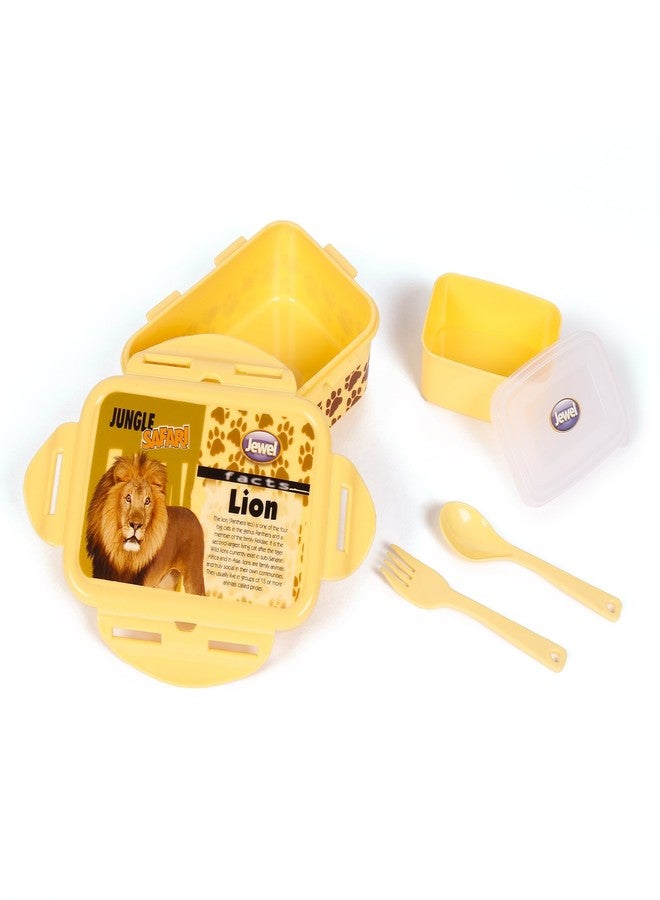 Jewel Super Lock Jungle Safari Print Lunch Box (Medium, Yellow) - Image 3