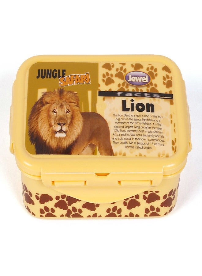 Jewel Super Lock Jungle Safari Print Lunch Box (Medium, Yellow) - Image 1