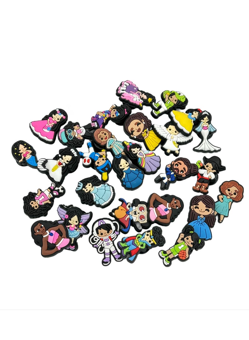 Prince and Princess Jibbitz Shoe Decoration Charms Crocs Shoes Slippers and Mini Charm Bracelet Wristband for Men Women and Kids - Image 1