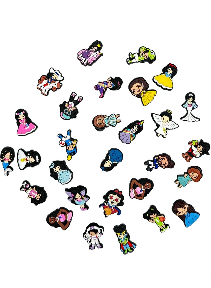 Prince and Princess Jibbitz Shoe Decoration Charms Crocs Shoes Slippers and Mini Charm Bracelet Wristband for Men Women and Kids - Image 2