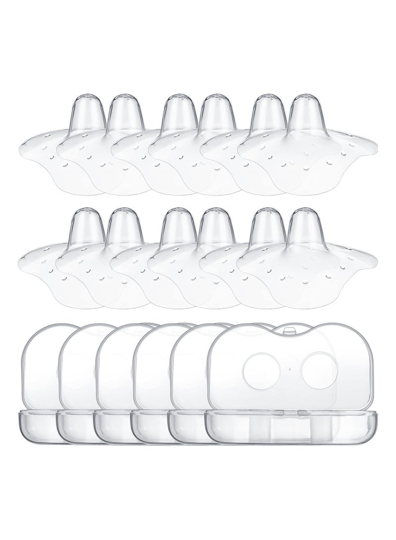 12-Piece Bpa-Free Nipple Shield For Nursing Newborn, Silicone Nipple Shield Nursing Nipple Shield Pain Relief Nursing Shield For Newborn Breastfeeding With Latch Difficulties Or Flat Or Inverted - Image 1
