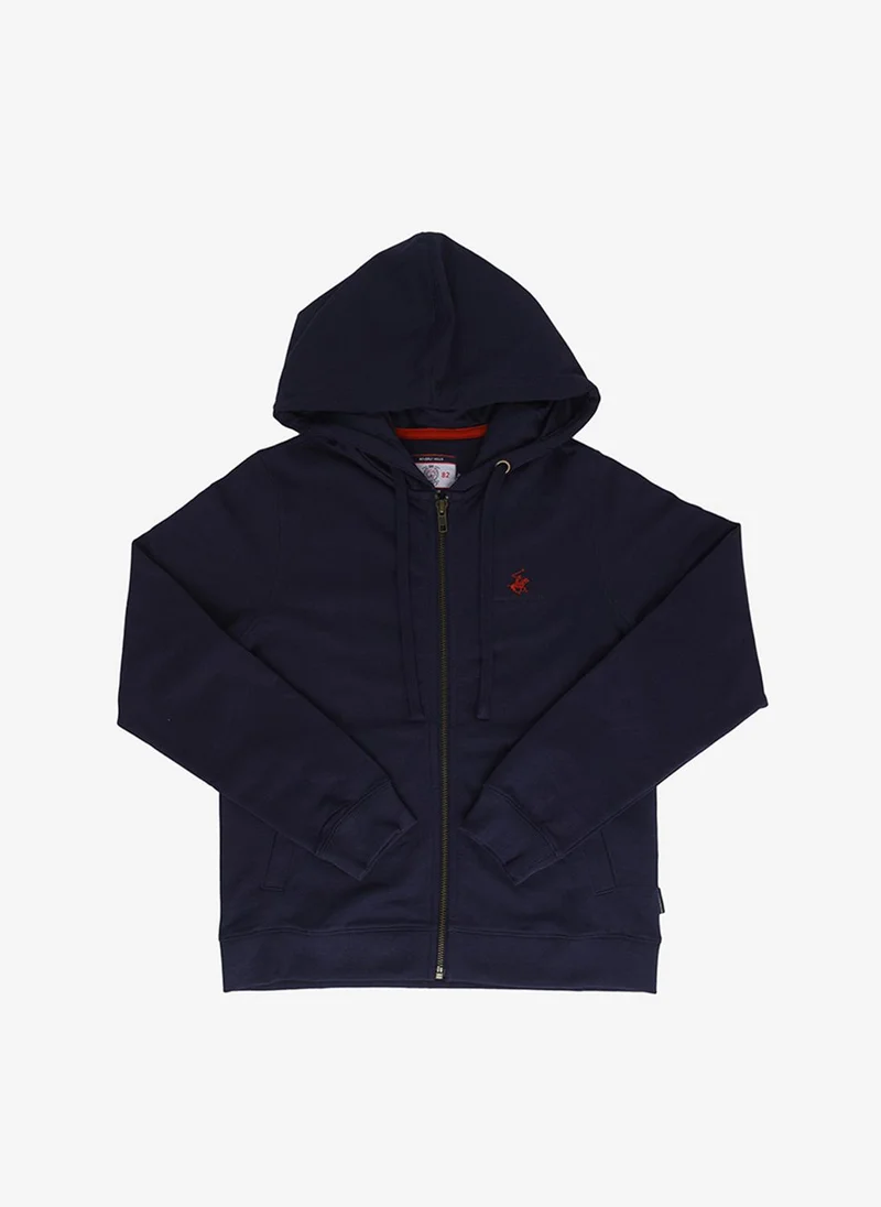 Beverly Hills Polo Club Kids BP B6900 Zip-Thru Hoodie, Navy Blue