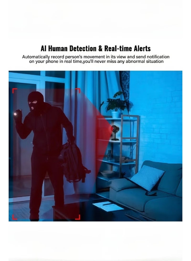 WIFI Surveillance Cameras - Compact indoor plug-in smart security camera, 4K HD video, night vision, motion detection, two-way audio, easy set up, win 32GB memory card) - Image 3