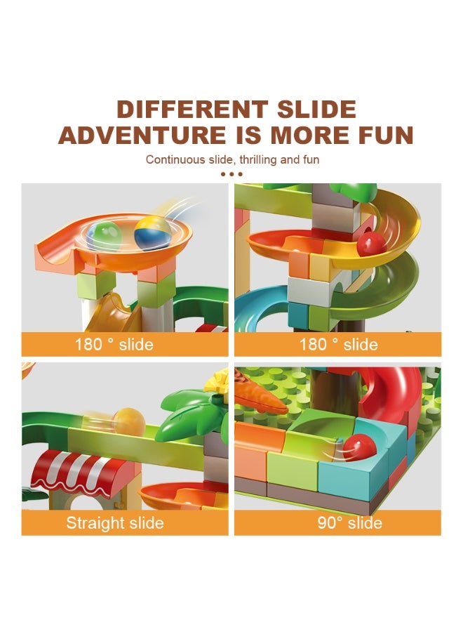 FEELO Dinosaur Ejection Slide Big Building Blocks Set | 78 Pieces | Interactive Dino Run & Ball Launcher STEM Toy for Kids | Large, Easy-Assemble Bricks | Creative Jungle Adventure Construction Kit - Image 4