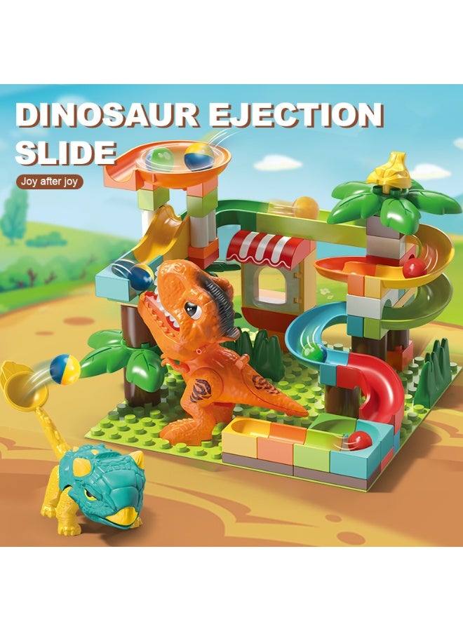 FEELO Dinosaur Ejection Slide Big Building Blocks Set | 78 Pieces | Interactive Dino Run & Ball Launcher STEM Toy for Kids | Large, Easy-Assemble Bricks | Creative Jungle Adventure Construction Kit - Image 3