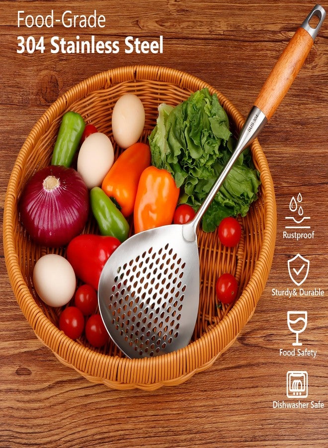 Glendaveny ملعقة مثقبة من GLENDAVENY، مصنوعة من الفولاذ المقاوم للصدأ 304، تُستخدم لتصفية المعكرونة، بطول 4.3 بوصة. - Image 4