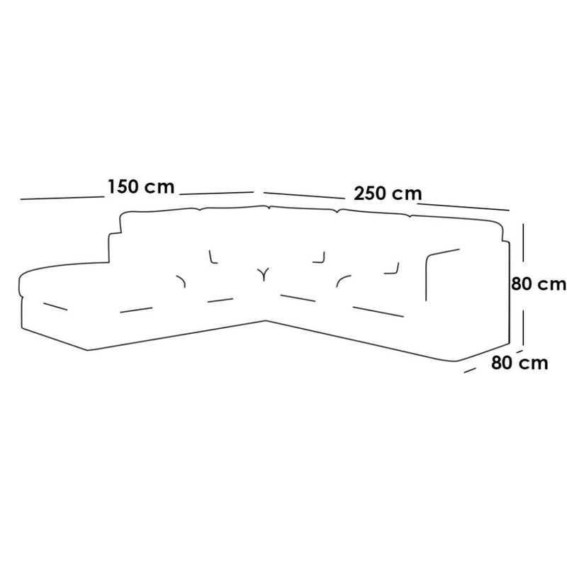 Betak Thai MDF and Jute Corner Sofa - Beige - Image 4