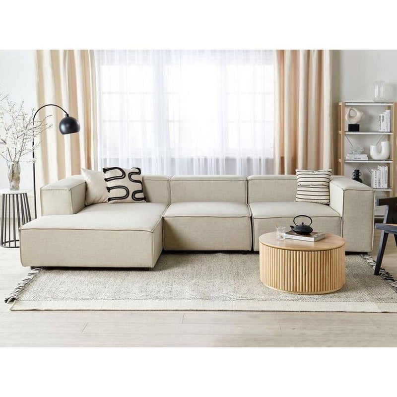 Betak Thai MDF and Jute Corner Sofa - Beige - Image 1