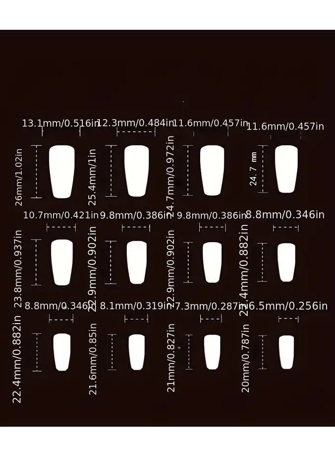 أوريتي تابوت فرنسي لطيف راقصة باليه أكريليك أظافر كاذبة مع تصميم اللهب الأزرق-أظافر وجه ابتسامة أرجوانية لامعة للنساء والفتيات - Image 3