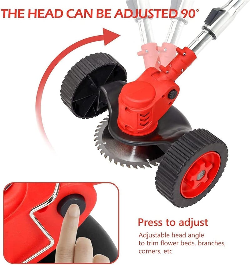 KIYU Electric Wireless Rechargeable Edge Cutter 48V- 25cm Cutting Width | 2-in-1 Mower & Trimmer | Adjustable Height | 3 Blade Types | Lightweight & Portable | Lawns & Gardens - Image 5
