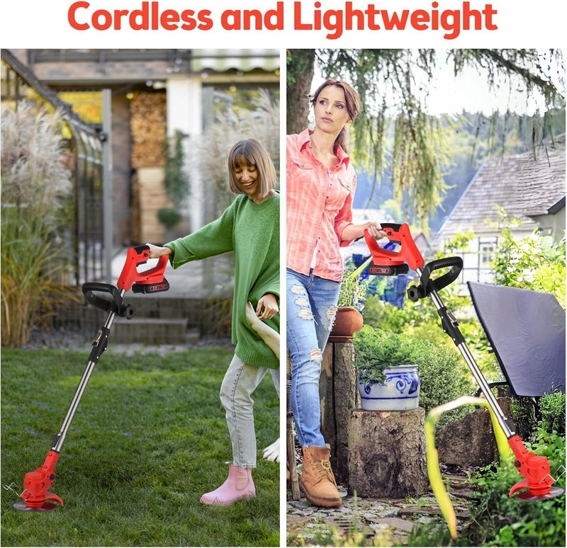 KIYU Electric Wireless Rechargeable Edge Cutter 48V- 25cm Cutting Width | 2-in-1 Mower & Trimmer | Adjustable Height | 3 Blade Types | Lightweight & Portable | Lawns & Gardens - Image 3