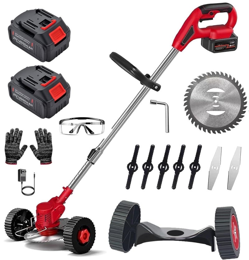 KIYU Electric Wireless Rechargeable Edge Cutter 48V- 25cm Cutting Width | 2-in-1 Mower & Trimmer | Adjustable Height | 3 Blade Types | Lightweight & Portable | Lawns & Gardens - Image 1