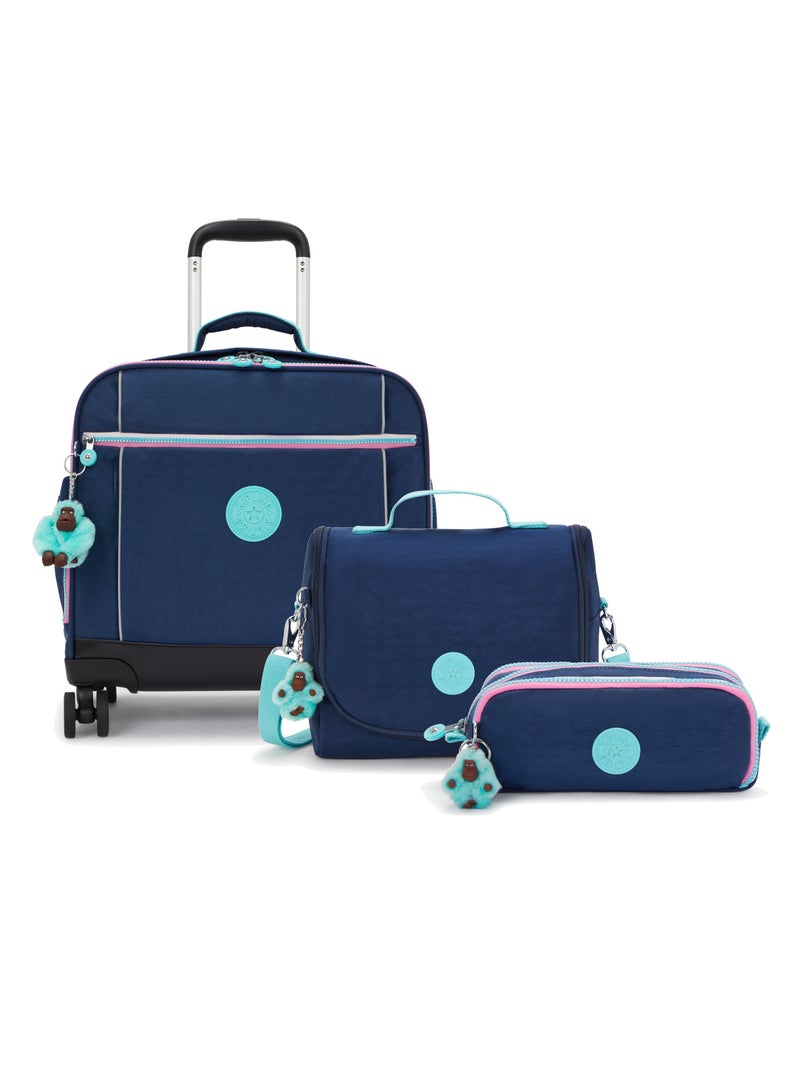 kipling Storia + New Kichirou + Gitroy (Buy Trolley + Lunch Bag & Get Free Pencil Case) (Set of 3pcs Bundle Offer) Resort Navy - Image 1