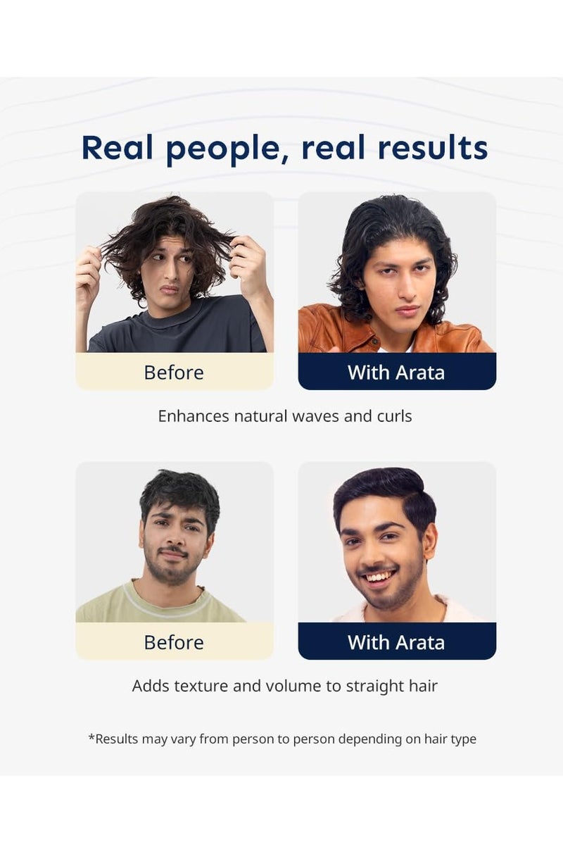 أراتا بخاخ أراتا لترطيب الشعر بملح البحر - ٥٠ مل | مع النياسيناميد والبيوتين | لكثافة فورية، وملمس ناعم، وتموجات شعر طبيعية | لمسة نهائية غير لامعة | للرجال والنساء | مناسب لجميع أنواع الشعر - Image 4