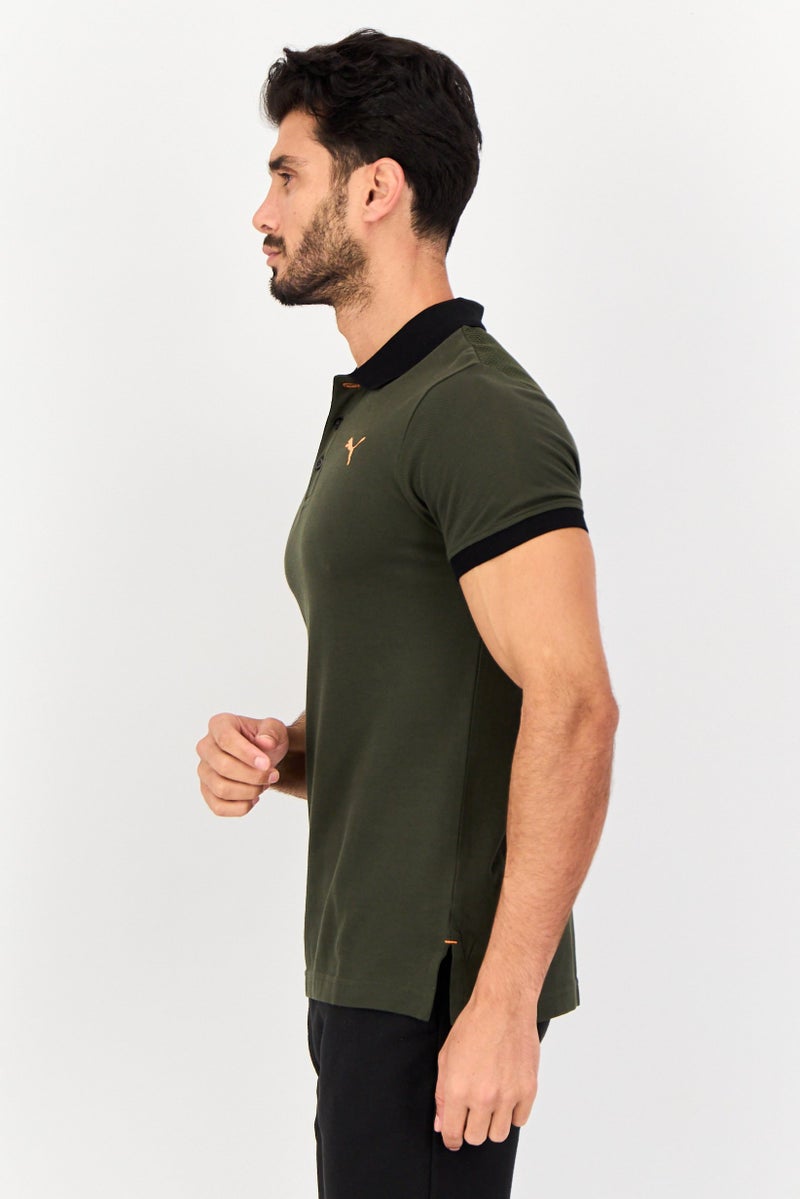 PUMA Men Regular Fit Brand Logo Short Sleeves Outdoor Polo Shirt, Forest Green - Image 4