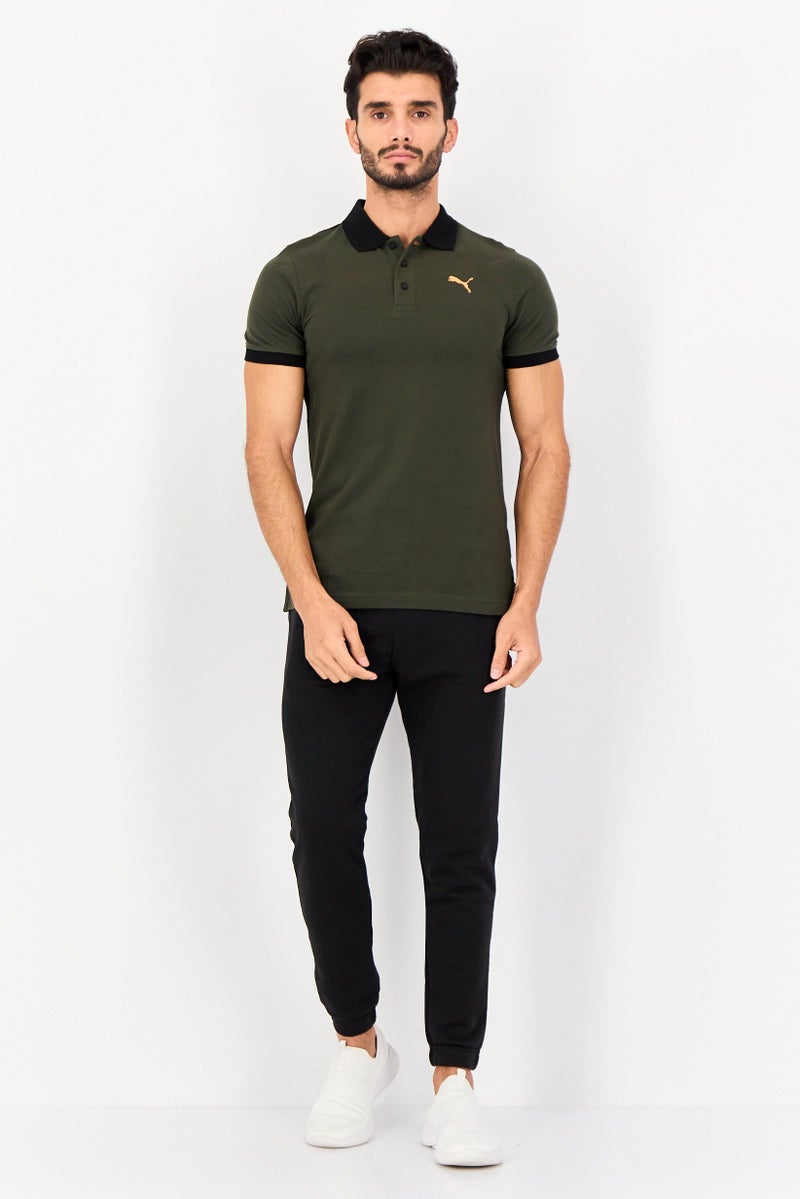 PUMA Men Regular Fit Brand Logo Short Sleeves Outdoor Polo Shirt, Forest Green - Image 3