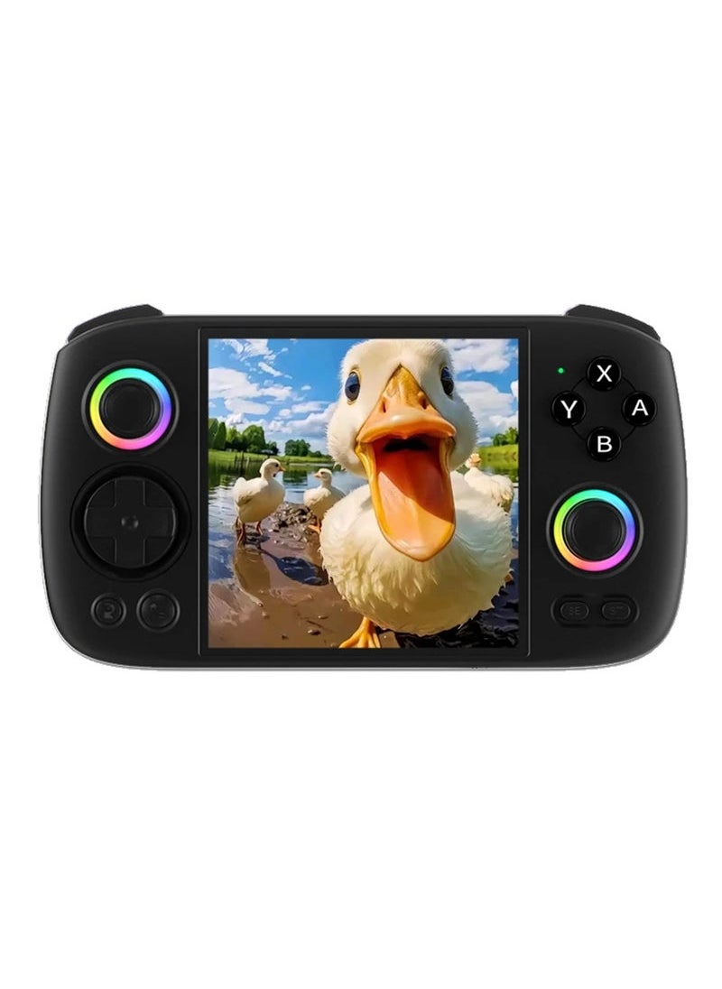 ANBERNIC  ANBERNIC RG Cube Retro Handheld Game Console 64bit Android 13 Unisoc T820 3.95 Inch IPS Screen Hall Joystick RGB lighting effect (Black)  - Image 1