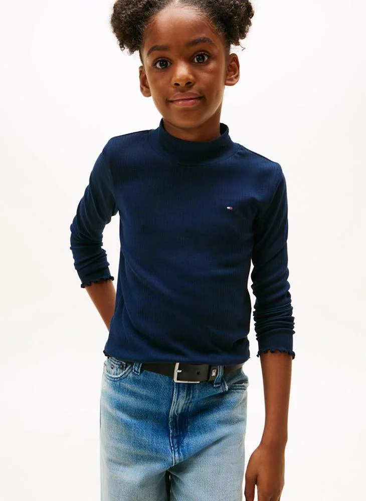 تومي هيلفيغر تيشيرت أساسي برقبة دائرية للأطفال