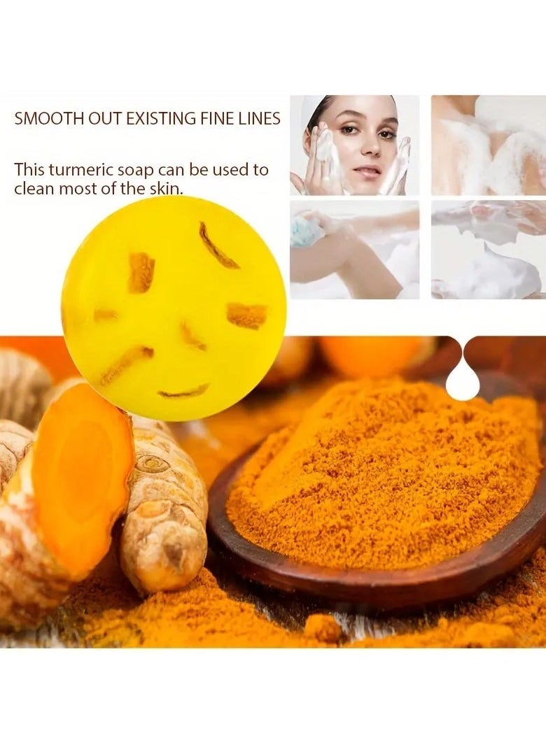 Lanthome 1 PC Turmeric Soap Bar for Glowing Skin - Moisturizing, Alcohol-Free with Shea Butter & Ginger Extract,, For Face & Body, Set  - Image 4