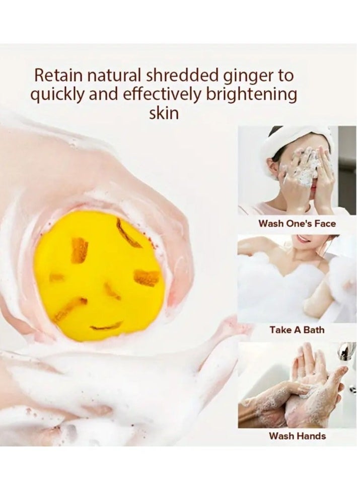 Lanthome 1 PC Turmeric Soap Bar for Glowing Skin - Moisturizing, Alcohol-Free with Shea Butter & Ginger Extract,, For Face & Body, Set  - Image 5