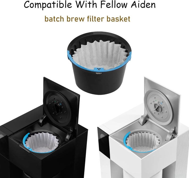 Rinakou 100 Count Basket Coffee Filters,Flat Bottm Paper Filter Compatible With Fellow Aiden Coffee Maker,Work With Batch Brew Filter Basket - Image 3