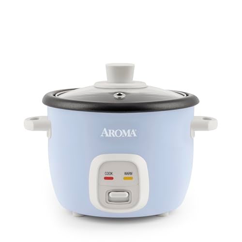 Aroma طباخ الأرز والحبوب من أروما هاوسويرز سعة 4 أكواب (مطبوخة) / 1 لتر (ARC-302NGBL)، أزرق - Image 1