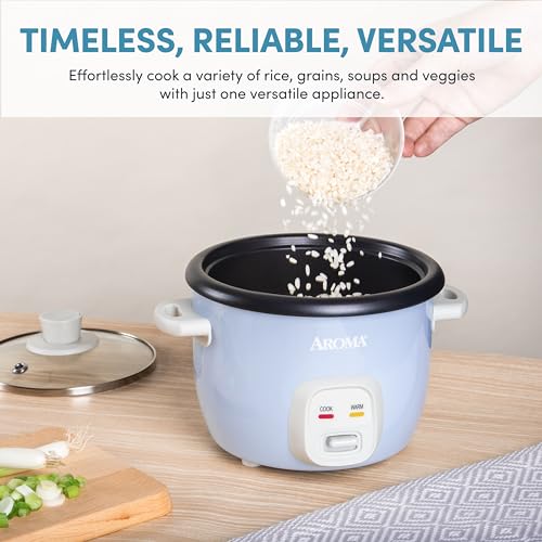 Aroma طباخ الأرز والحبوب من أروما هاوسويرز سعة 4 أكواب (مطبوخة) / 1 لتر (ARC-302NGBL)، أزرق - Image 3