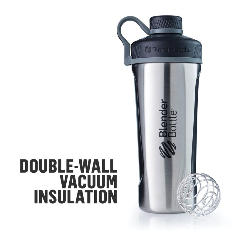 BlenderBottle Radian Shaker Cup Insulated Stainless Steel Water Bottle with Wire Whisk, 26-Ounce, Matte Black - Image 5