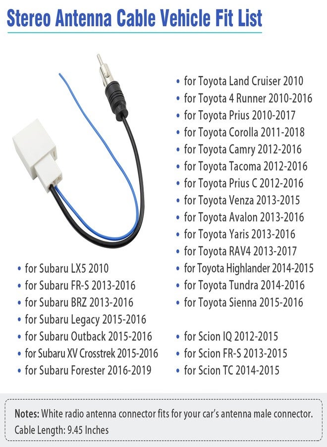 JAYUBIEN Car Radio Antenna Adapter for Toyota Camry RAV4 Corolla Prius Tacoma Yaris Highlander Sienna Subaru Scion Stereo Antenna Wire Harness Connector - Image 2