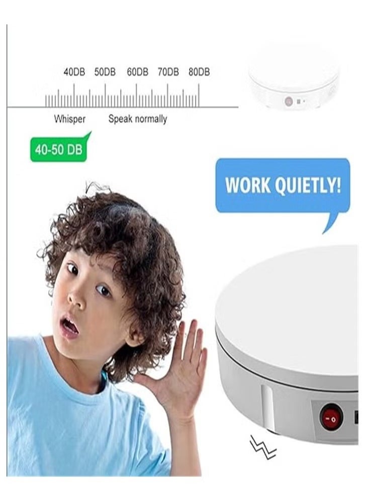Generic Motorized Rotating Display Stand, 360 Degree Electric Rotating Turntable, Motorized Smart Swivel Stand For Photography, Jewelry, Collectibles, Toys, Cakes, (1pc, White)  - Image 2