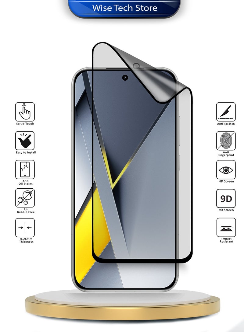 دبليو تيك حامي شاشة مرن كامل الغطاء من السيراميك النانو الفاخر لهاتف Xiaomi Poco F8 Pro 5G 2025 (MSCNMN) - شفاف/أسود - Image 2