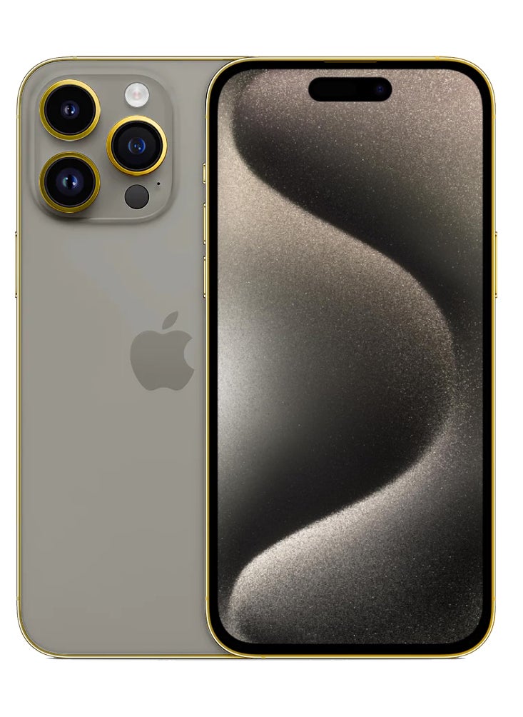 Caviar Luxury 24k Gold Plated Frame Customized iPhone 15 Pro 256 GB Natural Titanium - pzsku/Z1837A8A065B2847B0090Z/45/_/1697287804/065e388e-20ab-4574-aff3-7f421e9da587
