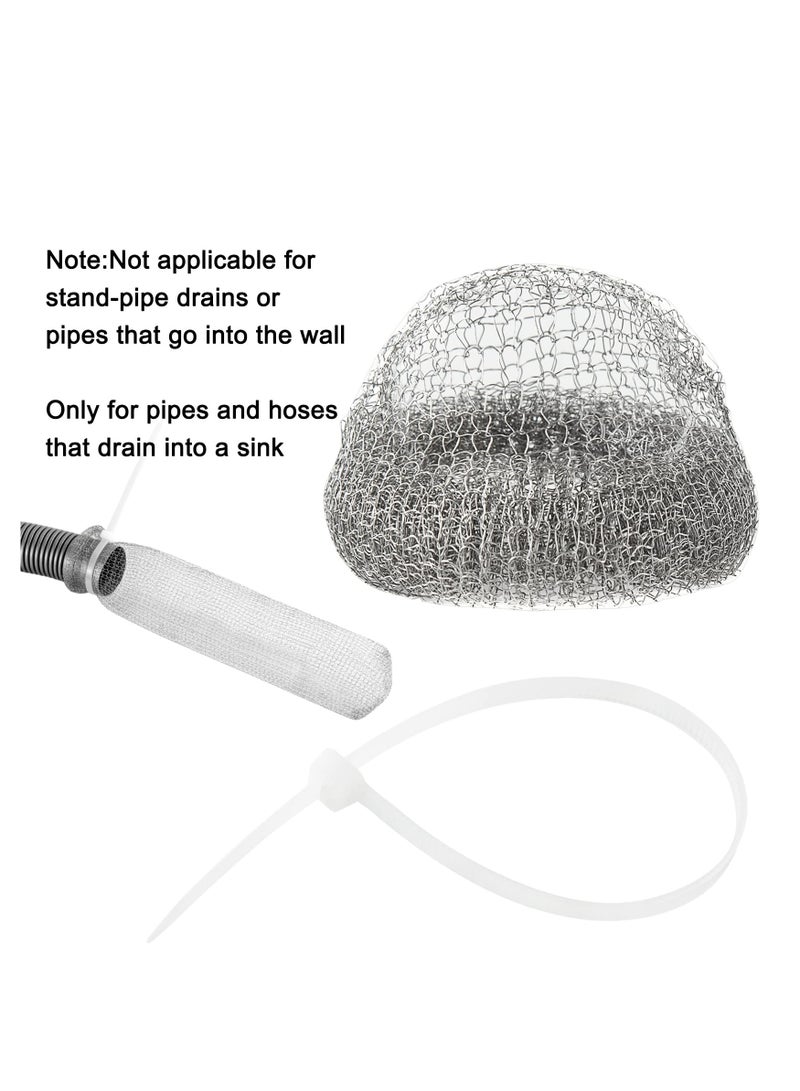 24 Pcs Lint Traps Washing Machine Stainless Steel Lint Snare Traps Laundry Mesh Washer Hose Filter with 24 Pcs Cable Ties Laundry Mesh Washer Sink Drain Hose Screen Filter  - Image 4