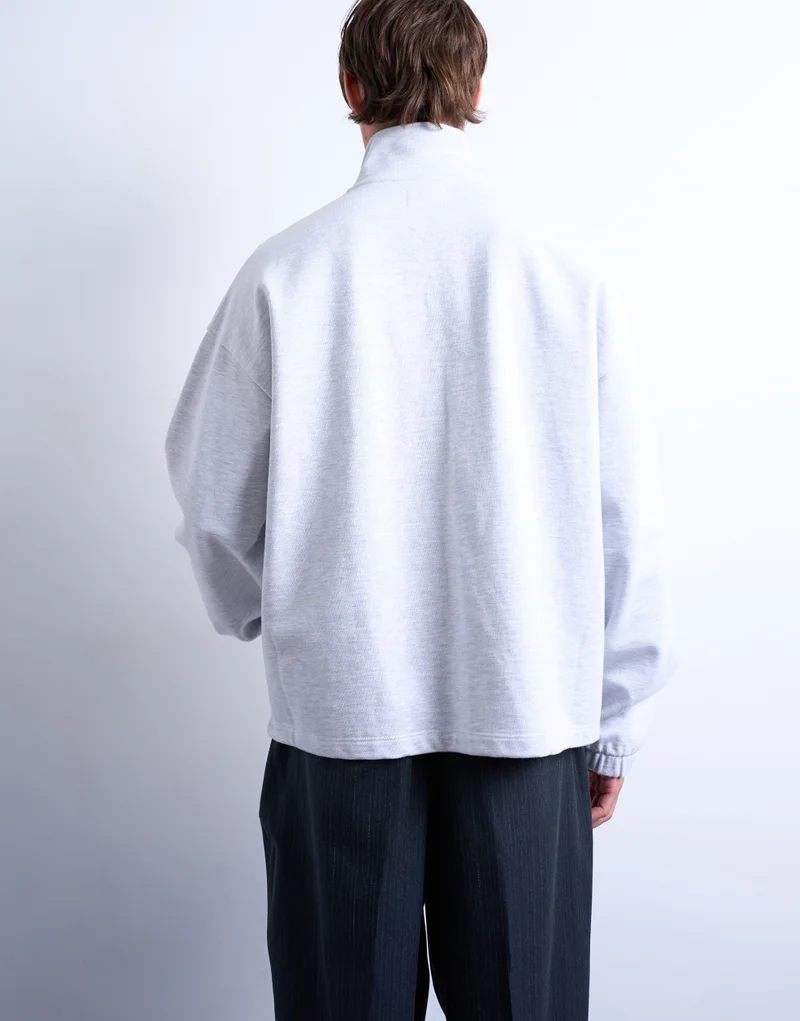 TOPMAN Oversized Fit Zip Through Funnel Neck Sweatshirt