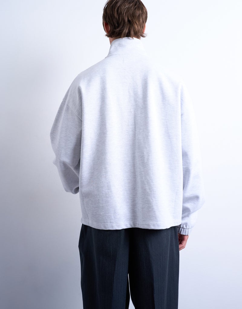 TOPMAN Oversized Fit Zip Through Funnel Neck Sweatshirt - Image 2