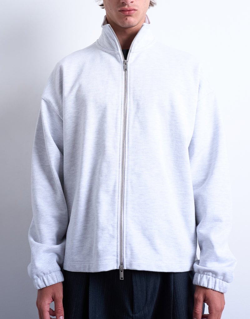 TOPMAN Oversized Fit Zip Through Funnel Neck Sweatshirt - Image 4