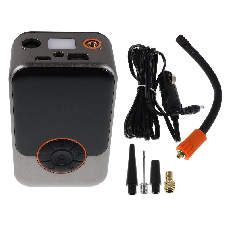 منفاخ إطارات محمول، ضاغط هواء محمول لاسلكي صغير مع مقياس ضغط رقمي LCD، مضخة إطارات سريعة النفخ للسيارة والدراجة النارية - Image 1
